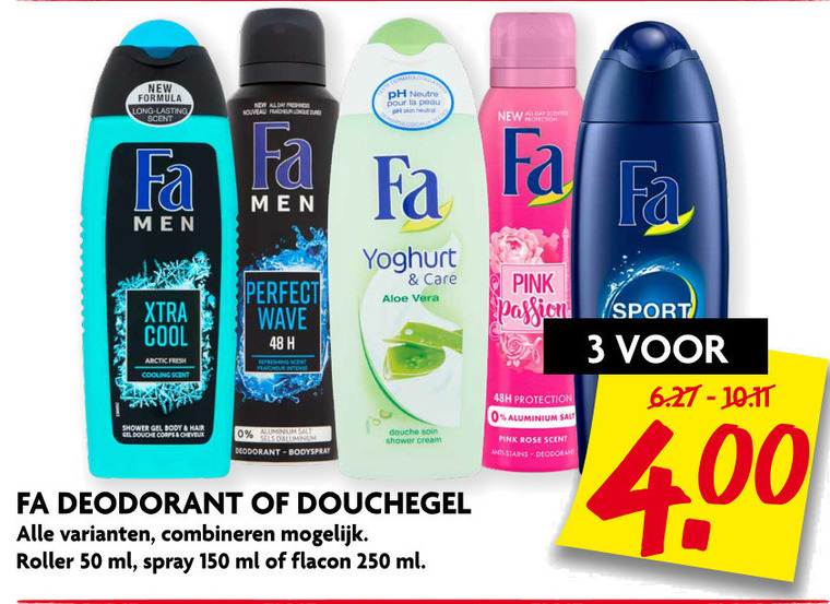 Fa   deodorant, douchegel folder aanbieding bij  Dekamarkt - details