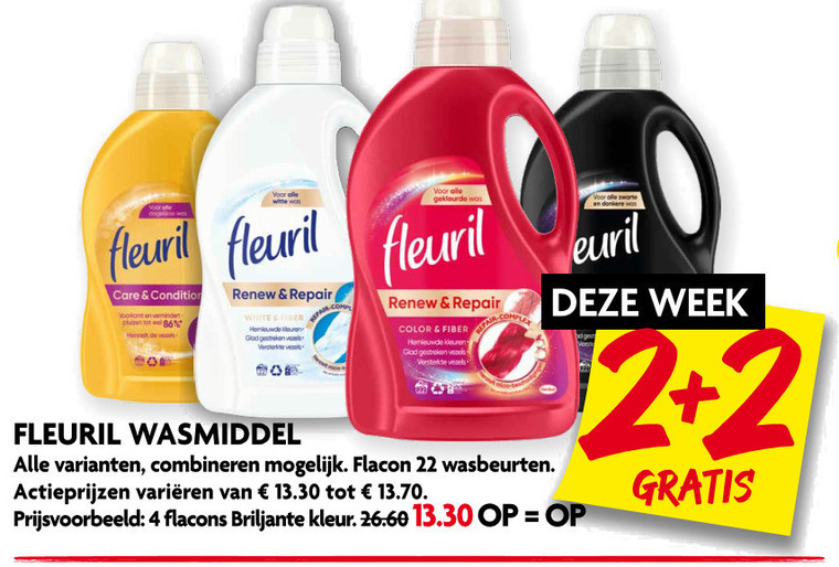 Fleuril   wasmiddel folder aanbieding bij  Dekamarkt - details