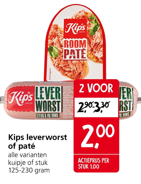 Kips   leverworst, pate folder aanbieding bij  Jan Linders - details