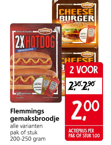 Flemmings   frikandelbroodjes, hamburger broodje folder aanbieding bij  Jan Linders - details