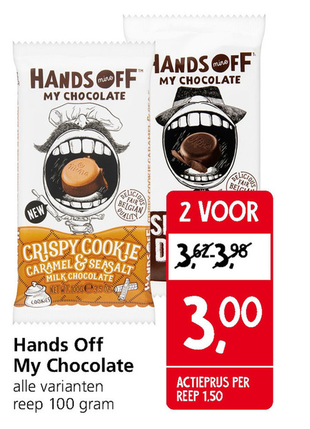 Hands off   chocolade folder aanbieding bij  Jan Linders - details