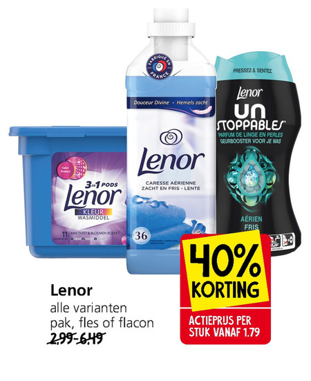 Lenor   wasmiddel, wasverzachter folder aanbieding bij  Jan Linders - details