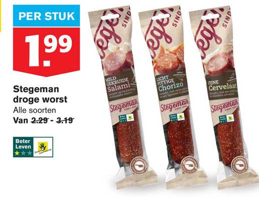 Stegeman   salami, chorizo folder aanbieding bij  Hoogvliet - details