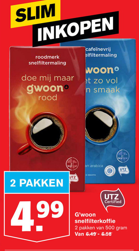 Gwoon   koffie folder aanbieding bij  Hoogvliet - details