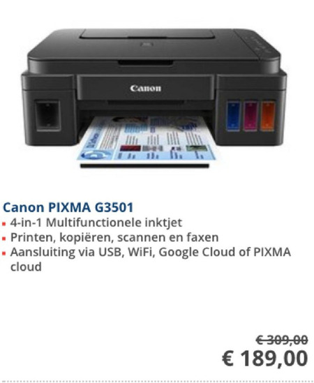 Canon   all-in-one printer folder aanbieding bij  Informatique - details