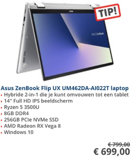 Asus   notebook folder aanbieding bij  Informatique - details