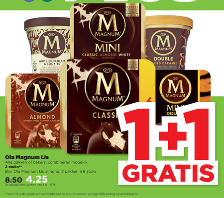 Magnum   ijslollies, ijsspecialiteit folder aanbieding bij  Plus - details