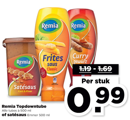 Remia   snacksaus, satesaus folder aanbieding bij  Plus - details