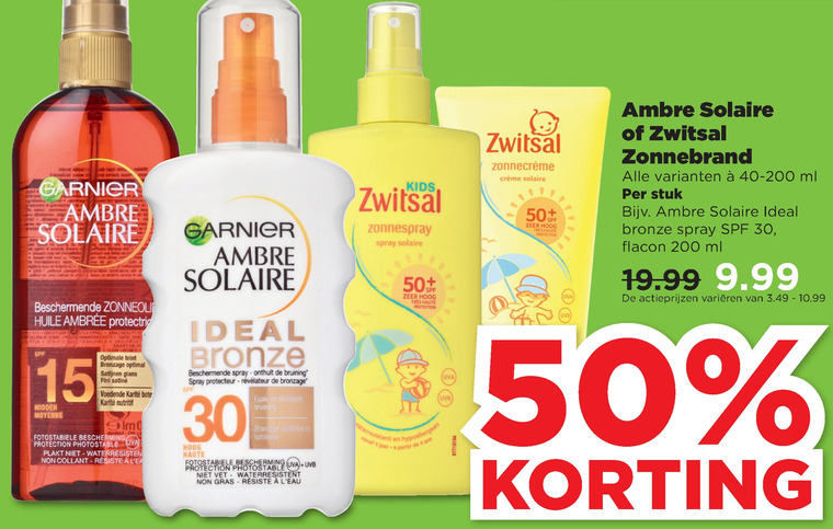 Zwitsal   aftersun, zonnebrandolie folder aanbieding bij  Plus - details