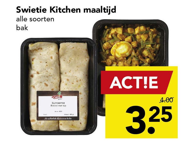 Swietie   surinaamse maaltijd folder aanbieding bij  Deen - details