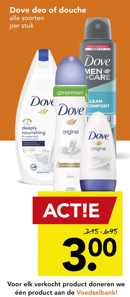 Dove   douchegel, deodorant folder aanbieding bij  Deen - details