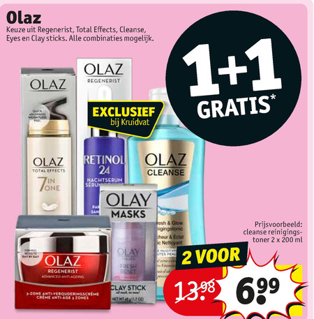 Teken overhemd Onafhankelijk Olaz gezichtsverzorging, dagcreme folder aanbieding bij Kruidvat - details