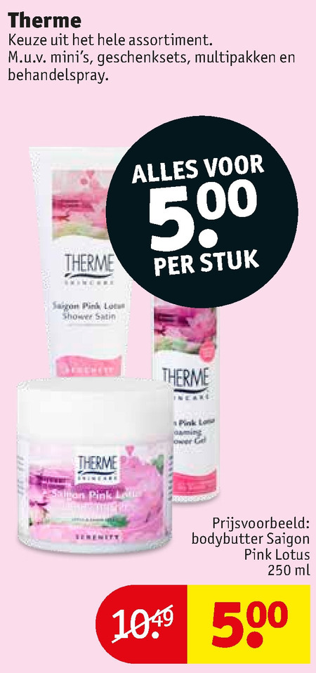 Therme   bodylotion, scrubcreme folder aanbieding bij  Kruidvat - details