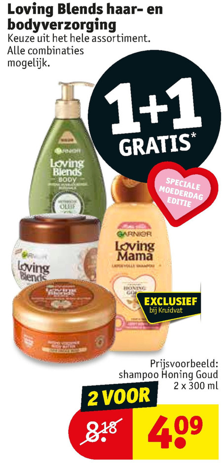 Garnier Loving Blends   bodylotion, haarverzorging folder aanbieding bij  Kruidvat - details