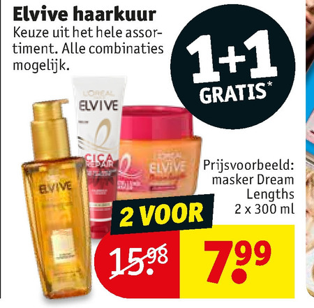 Elvive   haarmasker, haarolie folder aanbieding bij  Kruidvat - details