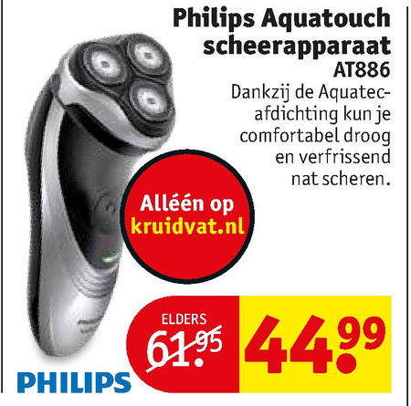 Philips   elektrisch scheerapparaat folder aanbieding bij  Kruidvat - details