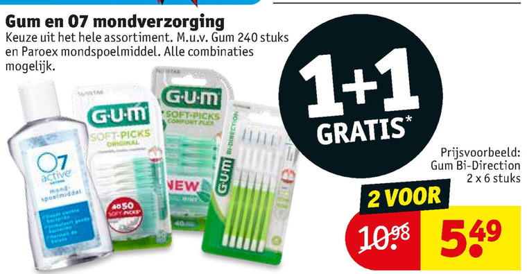 G.U.M.   interdentale ragers, mondwater folder aanbieding bij  Kruidvat - details