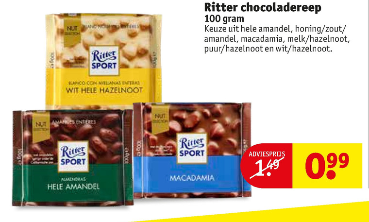 Ritter Sport   chocolade folder aanbieding bij  Kruidvat - details