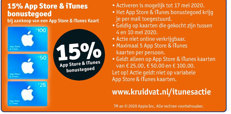 Apple   itunes kaart folder aanbieding bij  Kruidvat - details