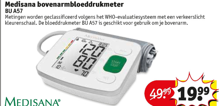 Medisana   bloeddrukmeter folder aanbieding bij  Kruidvat - details