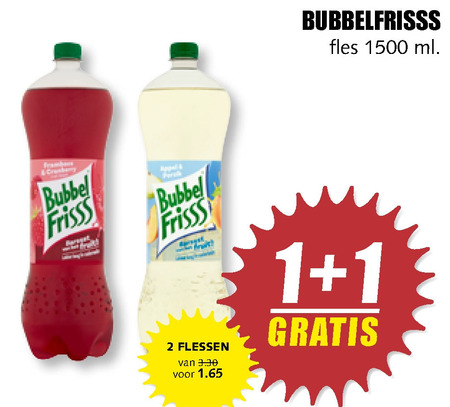 Bubbelfrisss   frisdrank folder aanbieding bij  MCD Supermarkt Basis - details