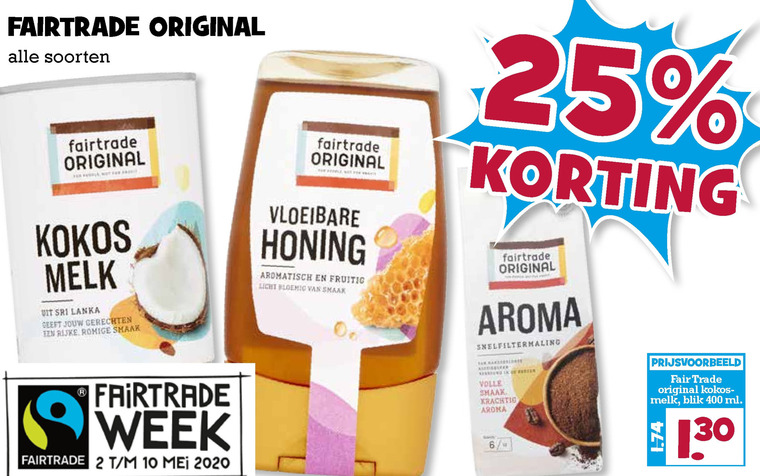 Fair Trade Original   kokosmelk, koffie folder aanbieding bij  Boons Markt - details