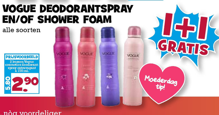 Vogue   douchegel, deodorant folder aanbieding bij  Boons Markt - details