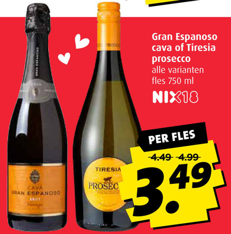 Gran Espanoso   prosecco folder aanbieding bij  Boni - details