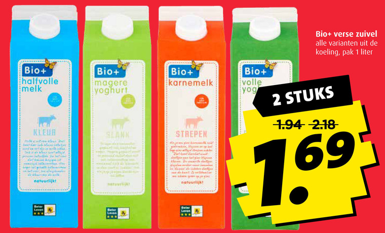 Bio Plus   karnemelk, zuivel folder aanbieding bij  Boni - details