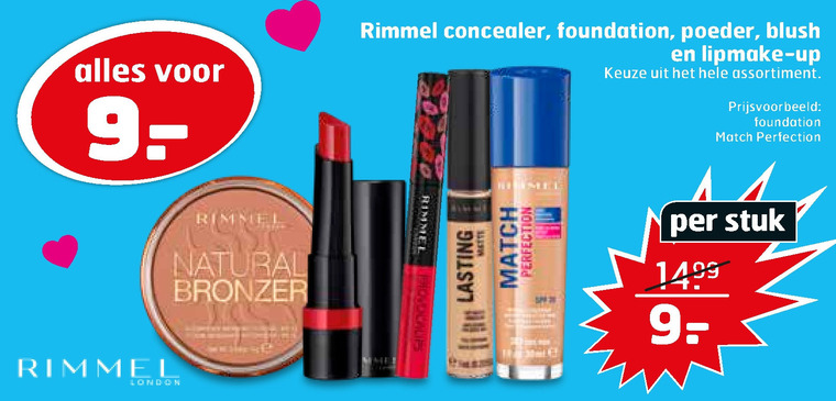 Rimmel   blusher, gezichtspoeder folder aanbieding bij  Trekpleister - details