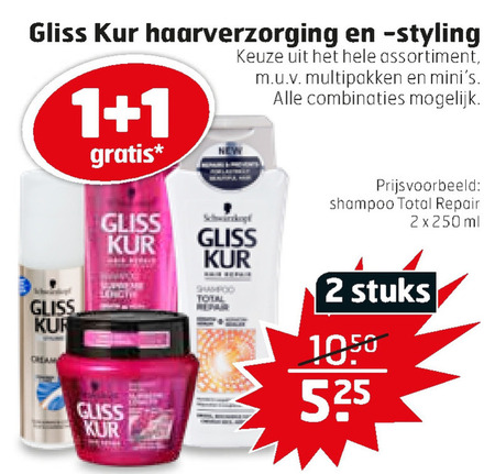 Gliss Kur   haargel, haarverzorging folder aanbieding bij  Trekpleister - details