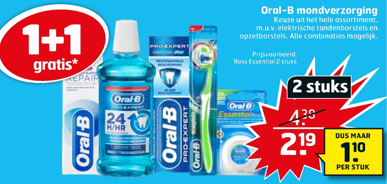 Oral-B   flosdraad, tandenborstel folder aanbieding bij  Trekpleister - details