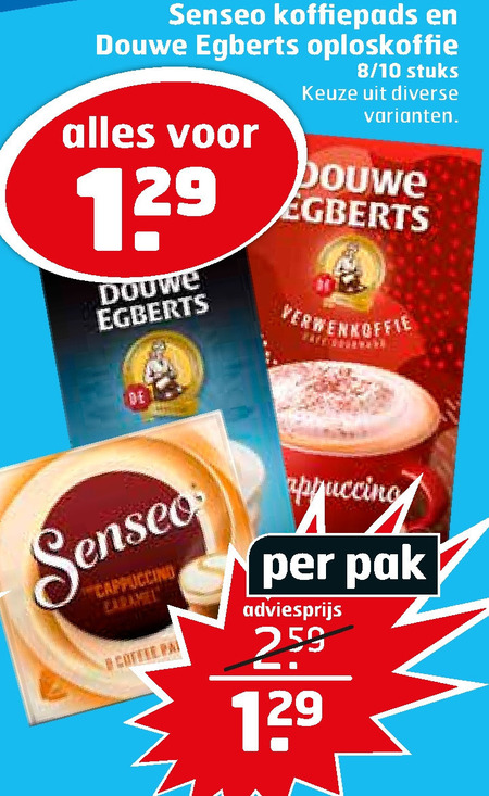 Douwe Egberts Senseo   oploskoffie, koffiepad folder aanbieding bij  Trekpleister - details