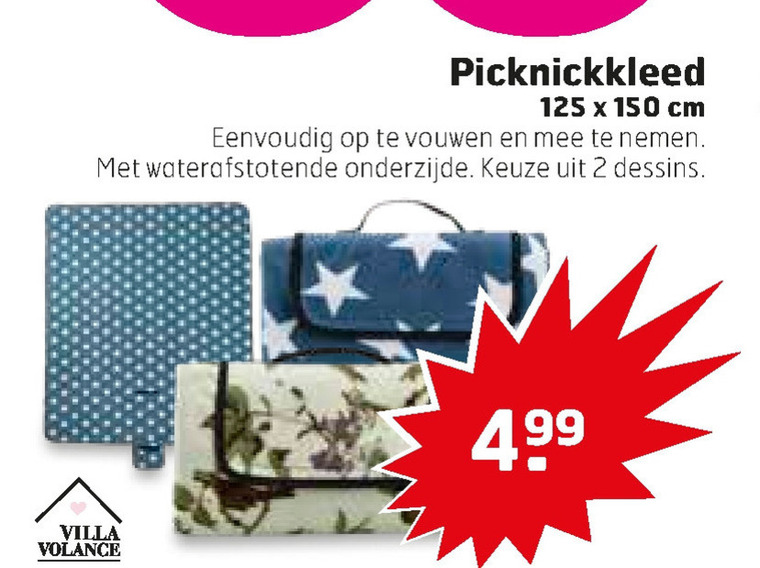 Aanklager Allemaal Pedagogie picknickkleed folder aanbieding bij Trekpleister - details