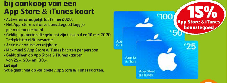 Apple   itunes kaart folder aanbieding bij  Trekpleister - details