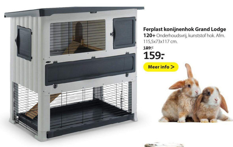 Inspecteur leven plaats Ferplast konijnenhok folder aanbieding bij Pets Place - details
