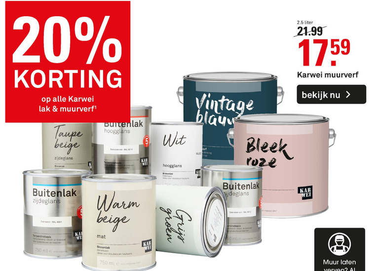 Karwei Huismerk   muurverf, lak folder aanbieding bij  Karwei - details