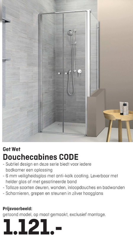 Get Wet   douchecabine folder aanbieding bij  Hubo - details