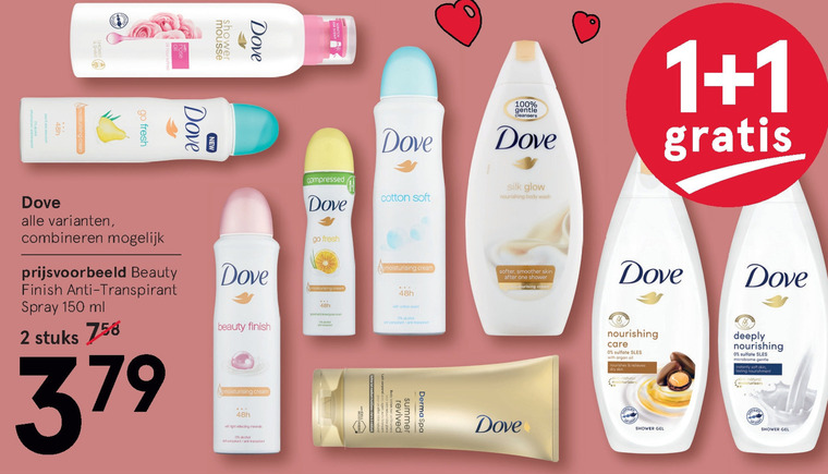 Dove   bodylotion, shampoo folder aanbieding bij  Etos - details