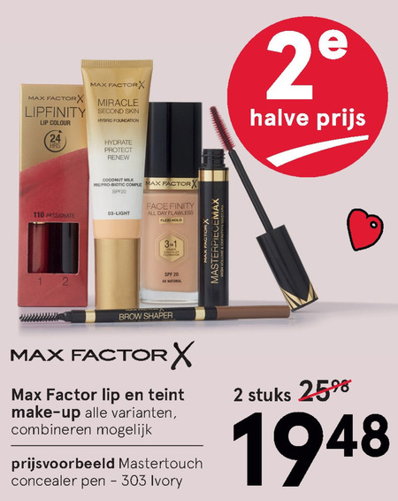 Max Factor   blusher, lipstick folder aanbieding bij  Etos - details