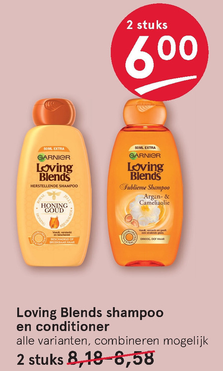 Garnier Loving Blends   shampoo, conditioner folder aanbieding bij  Etos - details