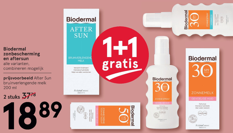 Biodermal   aftersun, zonnebrandolie folder aanbieding bij  Etos - details