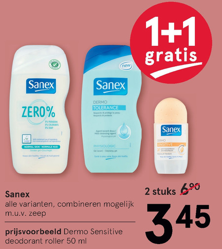 Sanex   douchegel, deodorant folder aanbieding bij  Etos - details