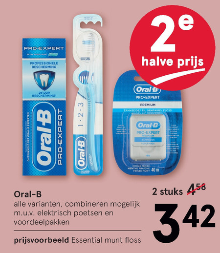 Oral-B   flosdraad, tandpasta folder aanbieding bij  Etos - details