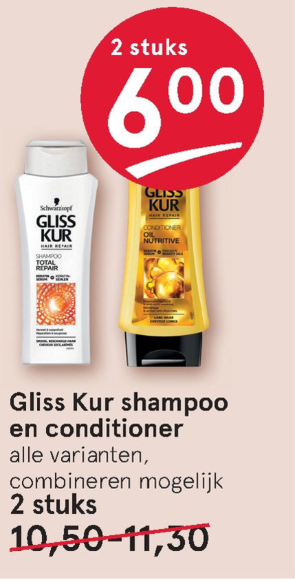 Gliss Kur   shampoo, conditioner folder aanbieding bij  Etos - details