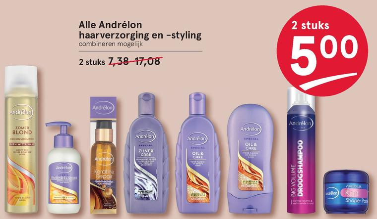 Andrelon   shampoo, conditioner folder aanbieding bij  Etos - details
