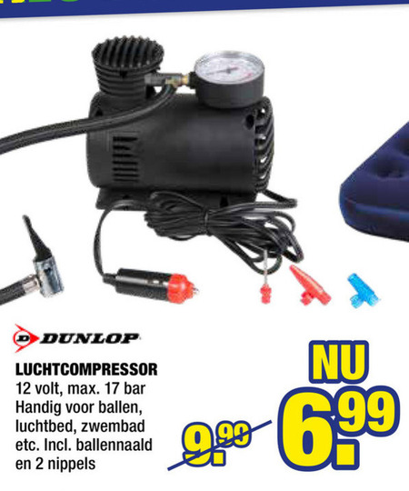 Dunlop   draagbare compressorset folder aanbieding bij  Big Bazar - details