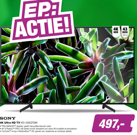 Sony   4k ultrahd televisies folder aanbieding bij  EP Electronic Partner - details