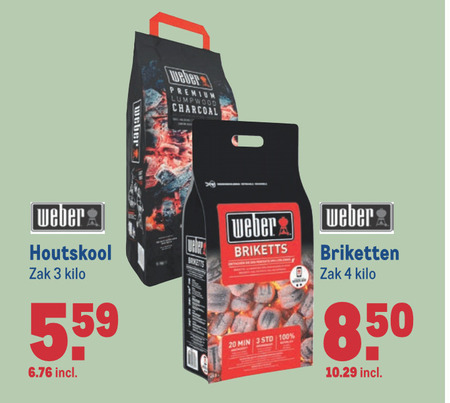 Weber   briketten, houtskool folder aanbieding bij  Makro - details