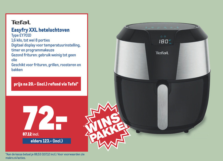 Tefal   friteuse folder aanbieding bij  Makro - details